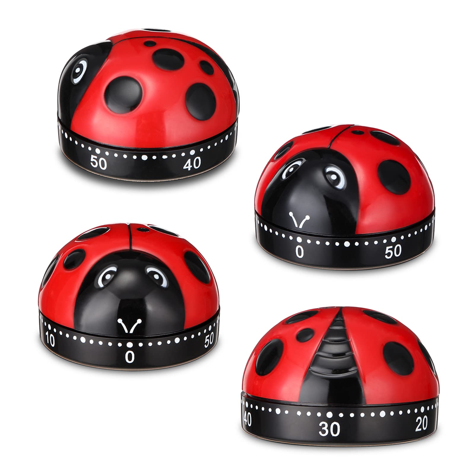 Photo 1 of 2 Pcs Ladybug Kitchen Timers for Cooking Cute Ladybug Cooking 60 Minute Mechanical Timer Red Black Kitchen Alarm Clock for Kids Reading Do Sports Baking Gifts, No Battery Required