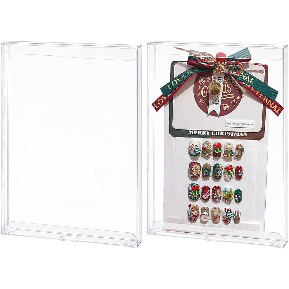 BENECREAT 10PCS Rectangle PVC Transparent Gift Boxes 20x14x1.8cm Clear Wedding Favour Boxes for Candy Chocolate Gift Wrapping Postcard