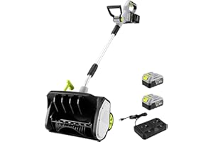 DEKOPRO Cordless Snow Shovel, 40V|17-Inch Cordless Snow Blower，Electric Snow Shovel with LED Light, Adjustable Chute, Lightwe