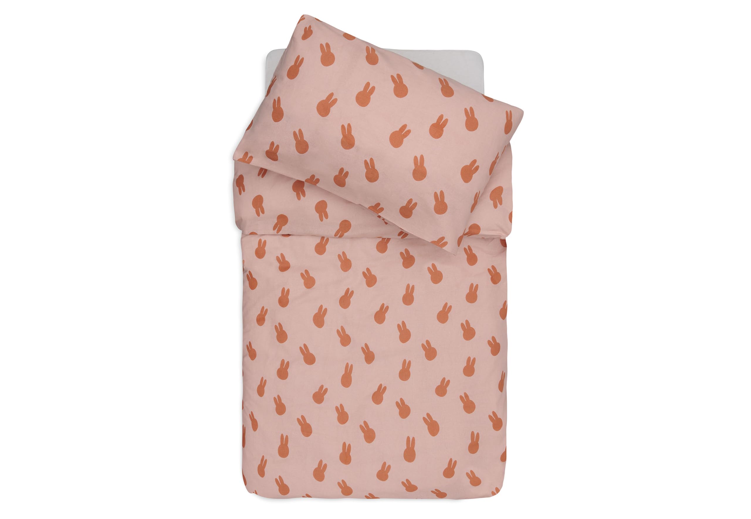 Jollein Children's Bed Linen - Miffy Shadow, Wild Rose - 100 x 140 cm - 100% Cotton - Oeko-Tex Certified - Baby Bedding with Pillowcase - Bedding Set