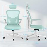 nasPaluro Office Desk Chair Green Ergonomic High Back with Adjustable Headrest view 7