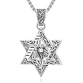 MEIDERBO Star of David Cross Necklace 925 Sterling Silver Magen David Hexagram Necklace Jewish Israel Protection Jewelry Gifts for Women Men