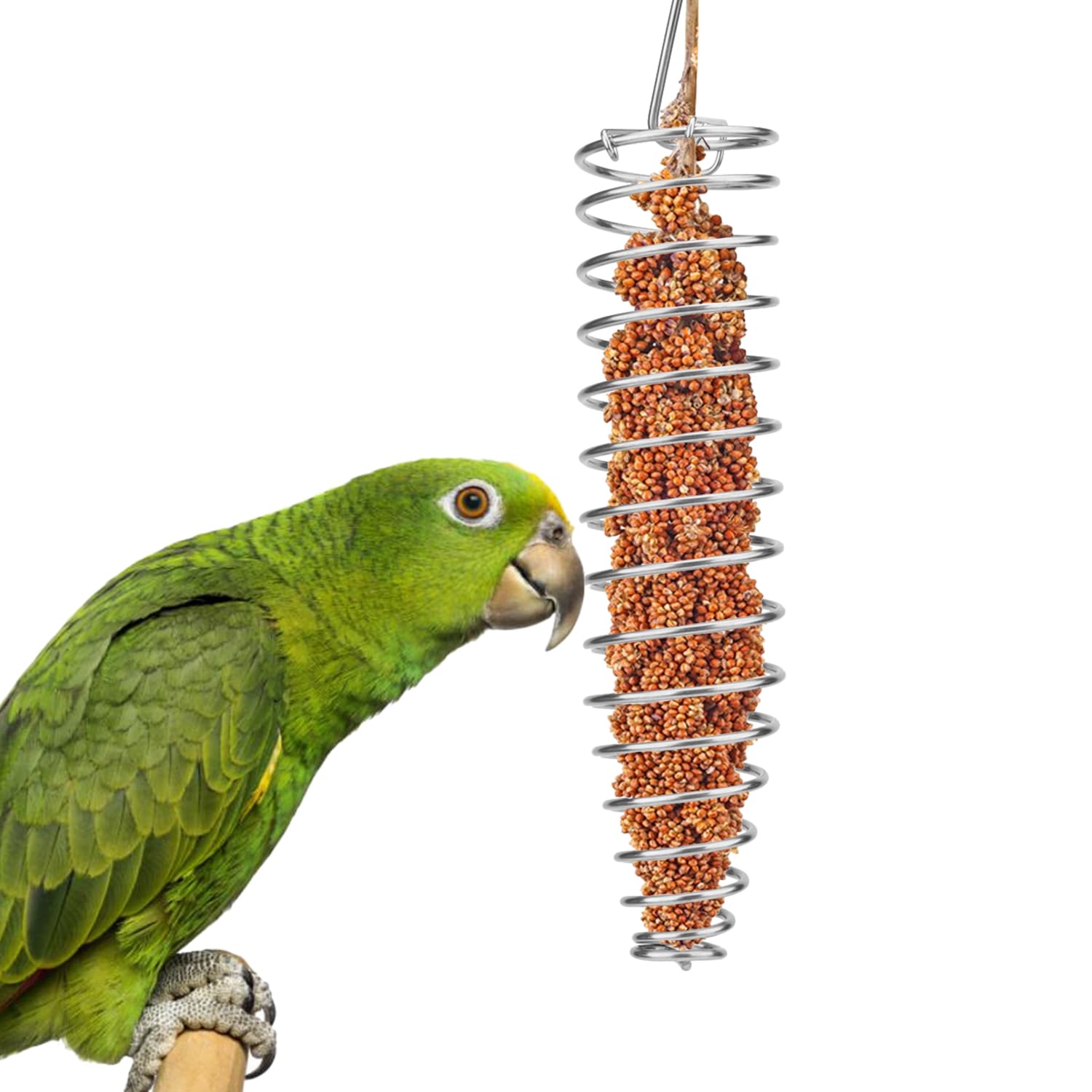 Hypeety Bird Foraging Feeder Parrot Treat Fruit Vegetable Holder Seed Feeder for Parakeet Cockatiel Conure African Grey Cockatoo Macaw Amazon Lovebird Finch Canary Rat Chinchilla Guinea Pig Basket