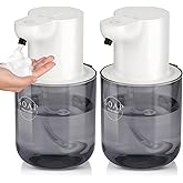 2 Pack Automatic Soap Dispenser, Touchless Automatic Foaming Soap Dispenser, Electric Wall Mounted Dispenser, 13.5oz/400ML USB Rechargeable with 4-Level Adjustment for Bathroom, Kitchen & Office