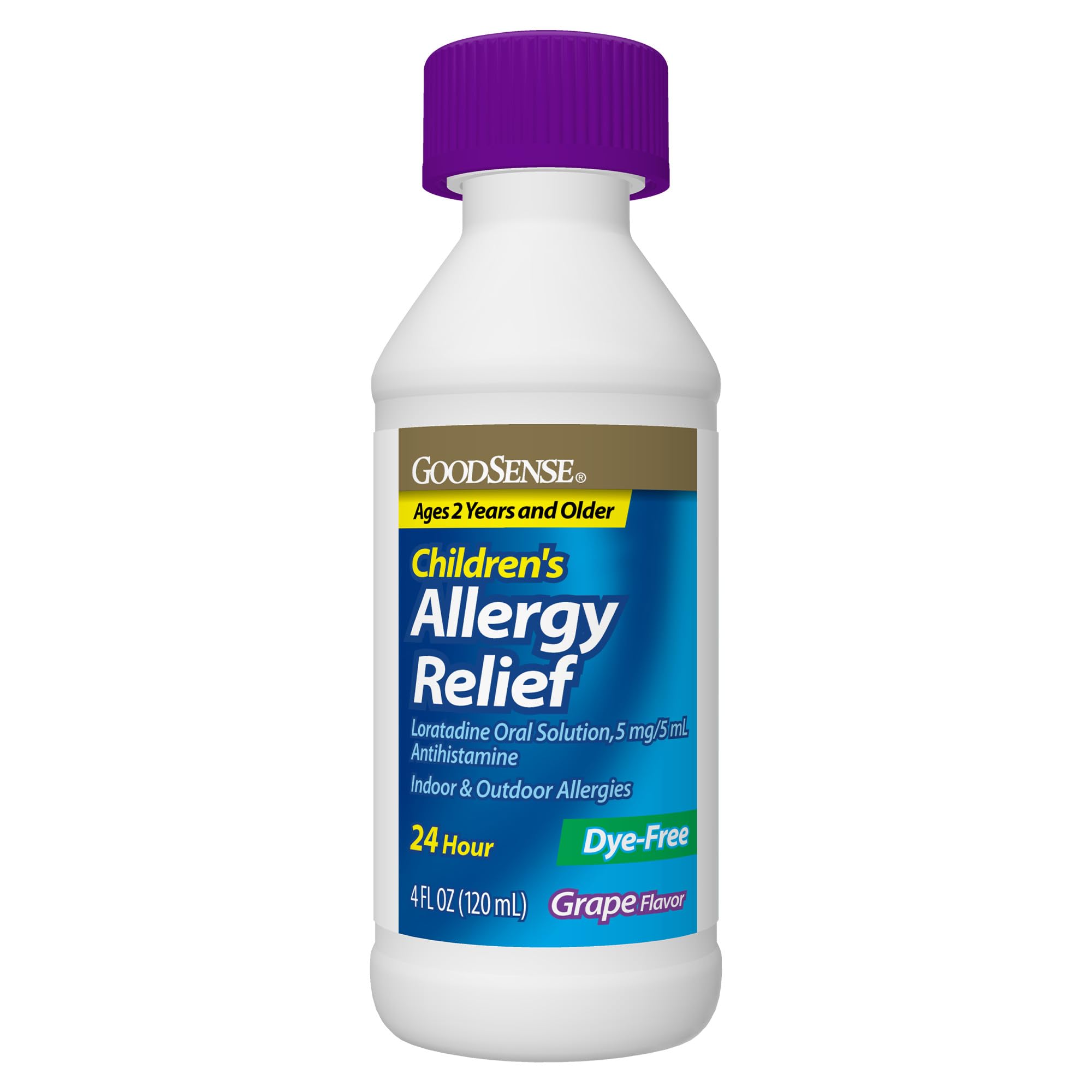 GoodSense Children's Allergy Relief - Loratadine Oral Solution - Grape Flavor - 24-Hour Non-Drowsy Antihistamine, 4 Fl Oz