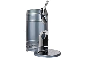 Koolatron 5L Mini Beer Keg Cooler with Dual Taps for Gravity or Pressurized Top Dispensing Kegs, Includes 12V DC and 110V AC