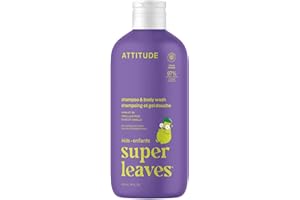 ATTITUDE Shampoo and Body Wash for Kids, Made in Canada, EWG Verified Hair and Body Cleanser, Dermatologically Tested Soap, P