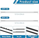 Sutowe 40Pcs 5" Scroll Saw Blades High Carbon Steel 10TPI 28TPI Pinless Wood view 2