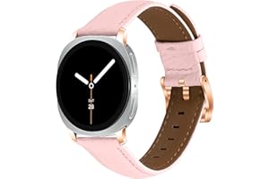 Leather Strap Compatible with Samsung Galaxy Watch 8 40mm 44mm Band, Adjustable Rose Gold Casual Sport Style Bands for Samsun