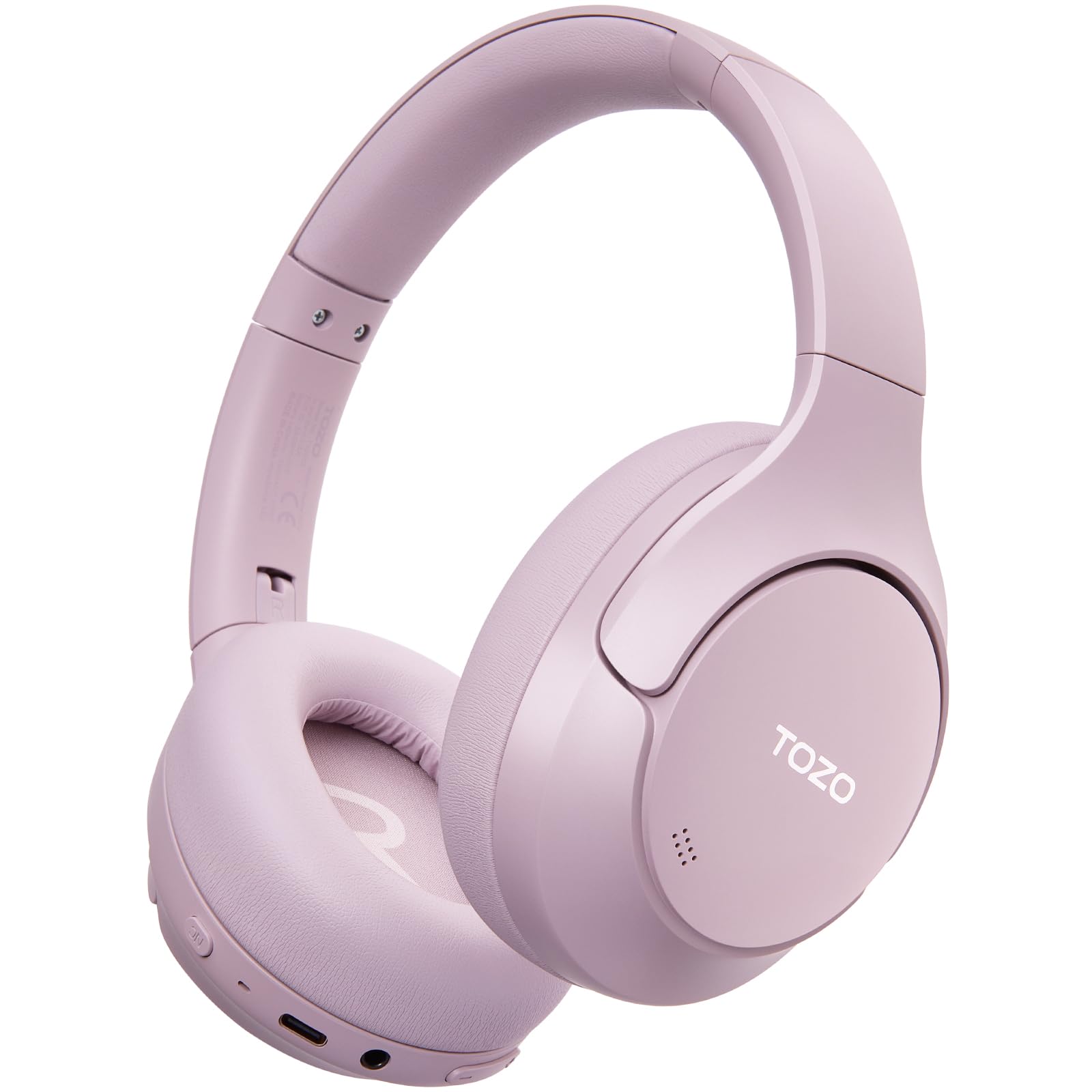 TOZO HT3 Hybrid Noise Cancelling Headphones, 90H Playtime Wireless Over Ear Bluetooth Headset, Spatial Audio AI Chat with 5 Mics, Supports Dual Connection and USB-C Input, with 32 EQ Music Modes Image