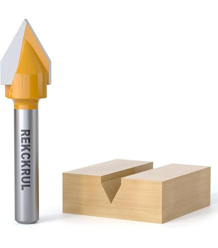 YONICO Router Bits V Groove 60 Degree X 1/2-Inch Diameter 1/4-Inch