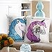 leegleri Unicorn Sequins Throw Pillow Case,Unicorn Gift for Girls, Reversible Pillow Covers for Christmas Couch Sofa Bed Room,Cushion Cover