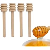 4 Pcs Wooden Honey Dippers, 3 Inch HoneyComb Sticks, Mini Honey Spoons | Honey Drizzle Stick for Collecting, Dispensing, Drizzling Honey, Syrup and Jam
