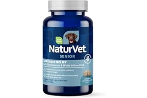 NaturVet Senior Wellness Aches & Discomfort Plus Glucosamine for Dogs, 60 ct Time Release, Chewable Tablets, Made in USA