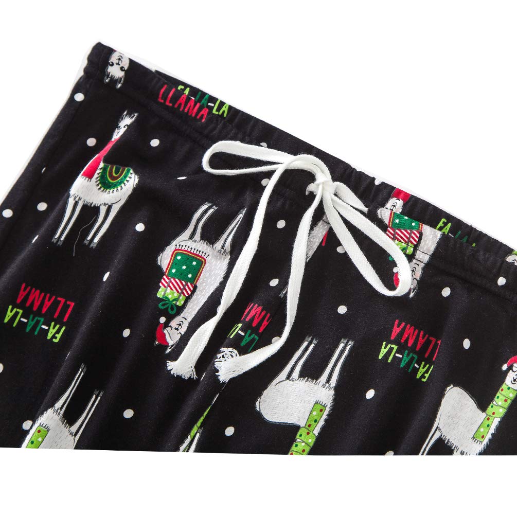 ENJOYNIGHT Women\'s Capri Pajama Pants Lounge Causal Bottoms Print Sleep Pants (XX-Large, Alpaca)