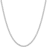 sovesi Wheat Necklace Chain for Men, Silver Plated Stainless Steel Necklace, 2.5/3mm Width Chain for Men and Women, 16-28 Inches Length Gift Jewelry