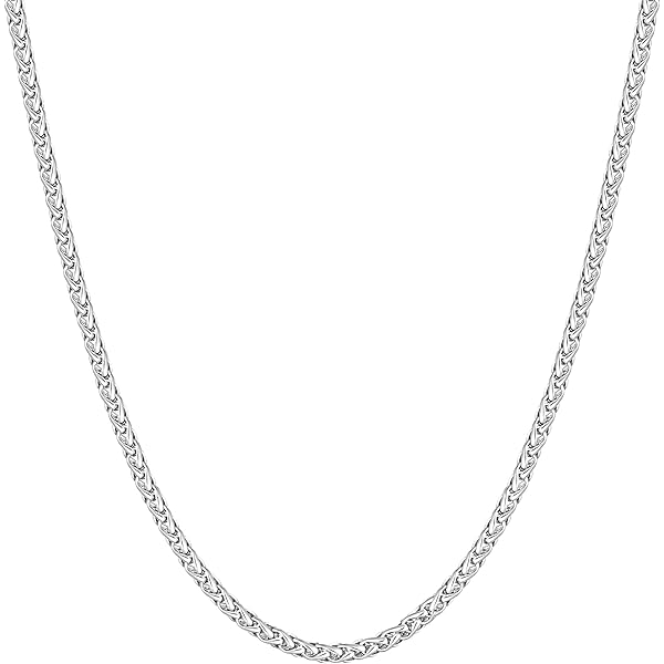 Evevil 5mm Mens Chain Necklace Color Silver Chain For Men