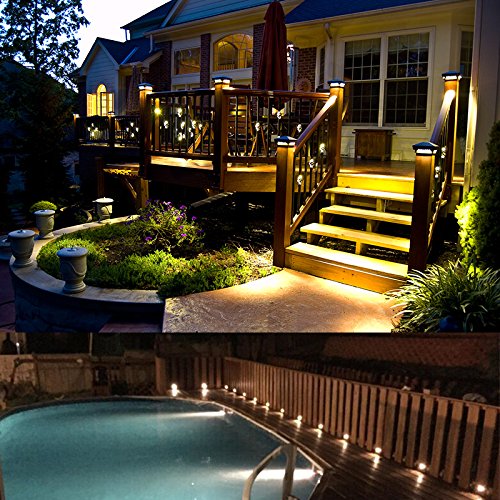 Makergroup 12V AC/DC Low Voltage IP65 Outdoor Landscape Die-Cast Aluminum LED Deck Lights Step Lights Walkway Lights 2W (Warm White 4-Pack)