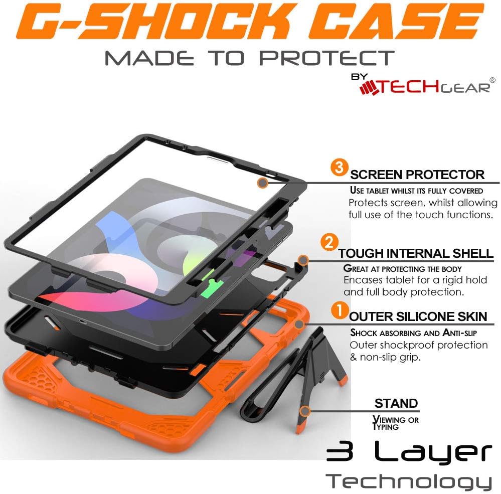 TECHGEAR G-SHOCK Case for iPad Air 5/4 10.9", Heavy Duty Armour Shockproof Survival Case with Stand - Image 3