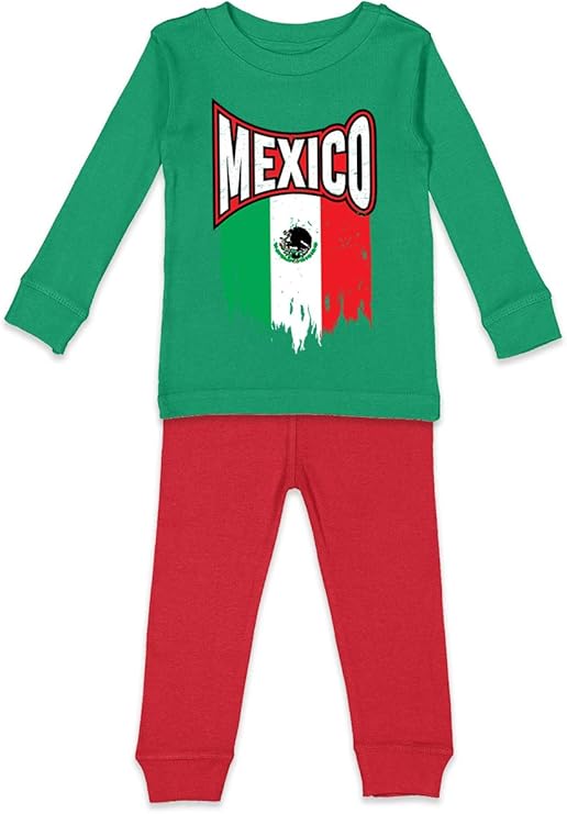 Mexico Torn Flag Mexican Strong Pride Youth Pajama Set