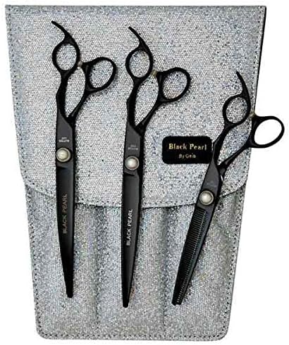Geib Black Pearl Grooming Shears 3 Piece Professional Groomer Scissors Set