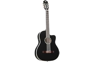 Ortega Guitars Family Series 6 String Acoustic-Electric Guitar, Right (RCE125SN-SBK)