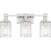 Savoy House 8-1102-3-146 Concord Vintage Traditional Ribbed Glass Bathroom Vanity Wall Light, 3-Light 180 Total Watts, 11" H 