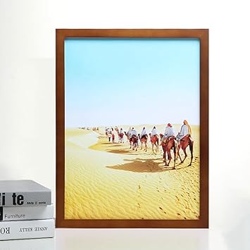 Massivem holz bilderrahmen,Kreative bilderrahmen,Drehbar Wand montiert Tisch Puzzle Große bilderrahmen Braun photo frame-brau