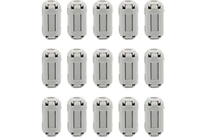 RAOGOODCX 15Pcs 3.5mm Grey Clip-on Ferrite Ring Core RFI EMI Noise Suppressor Anti-Interference Cable Clip for Telephones Tvs Speakers Radio Audio Equipment Noise Suppressor Video Cable Power Cord