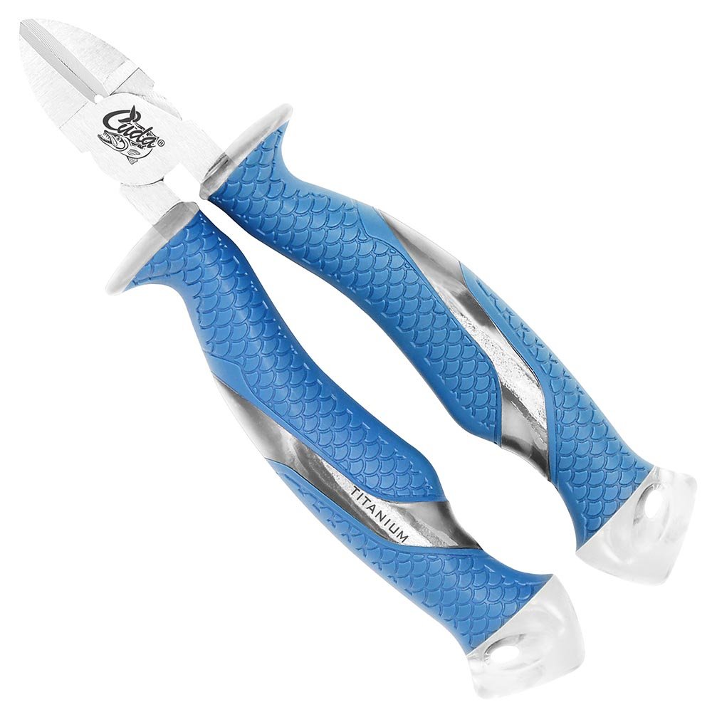 Cuda Titanium Bonded Diagonal Wire Cutter - Blue, 6.75-Inch