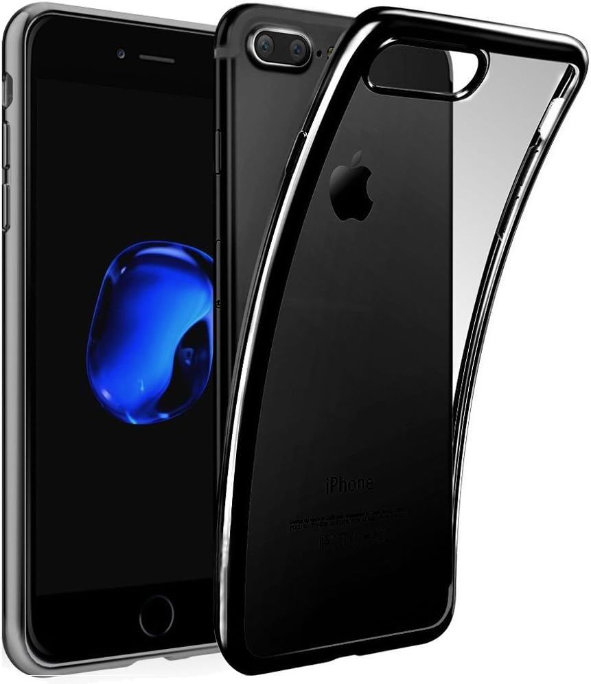 iPhone 7 Plus Case, AVIDET Shock-Absorption, Anti-Scratch Soft Gel TPU Silicone Case Cover for Apple iPhone 7 Plus ( Jet Black )