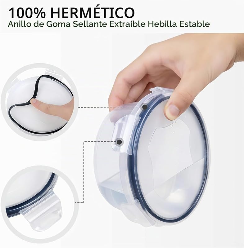 Juego de 48 recipientes herméticos con tapa, cajas de almacenamiento para alimentos (24 recipientes+24 tapas), cajas de almacenamiento de cocina, herméticas y a prueba de fugas, sin BPA, aptos para — foto 3 de 7