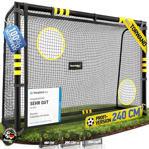 Racetex Fussballtore für Garten Kinder mit Torwand [Anti-Rost Beschichtung]
