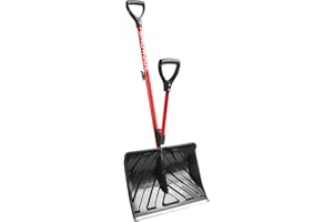 Snow Joe Snow Shovel with 18-Inch Blade and Assist Handle, 3.5 Lbs, Red - Heavy-Duty Lightweight Shoveling Tool for Ice Removal, Shovelution SJ-SHLV01-RED
