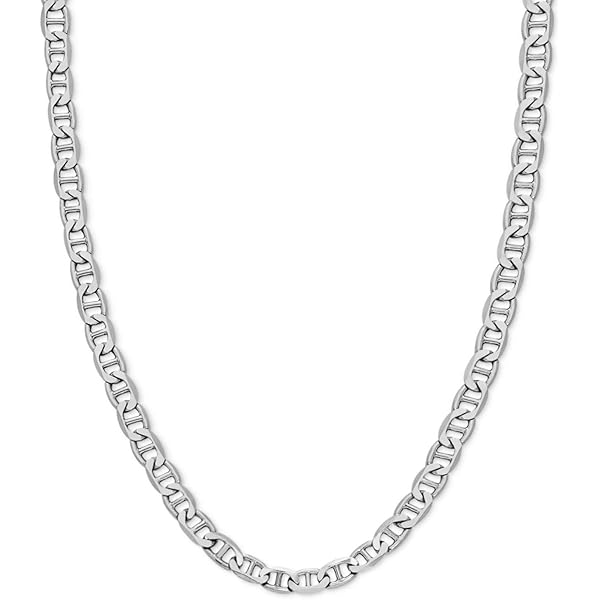 Savlano 925 Sterling Silver 3.5mm Italian Solid Flat Mariner Link