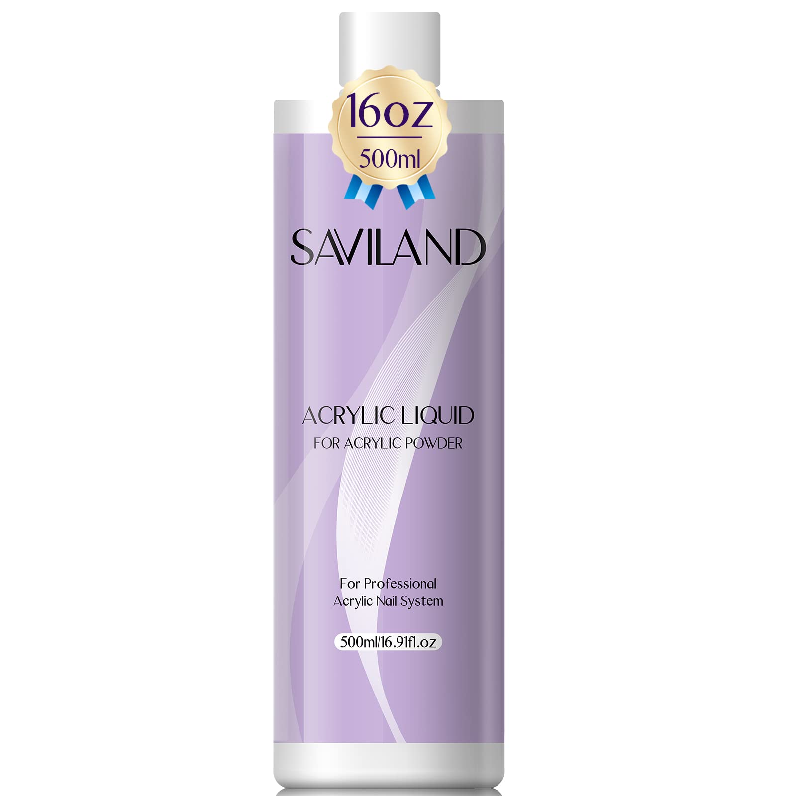 Saviland 500ml Monomer for Acrylic Nails - 16.91 fl.oz Acrylic Liquid for Acrylic Powder EMA Formula Monomer for Acrylic Nails, Acrylic Monomer Liquid, Non-Yellowing for Nail Extension & Carving