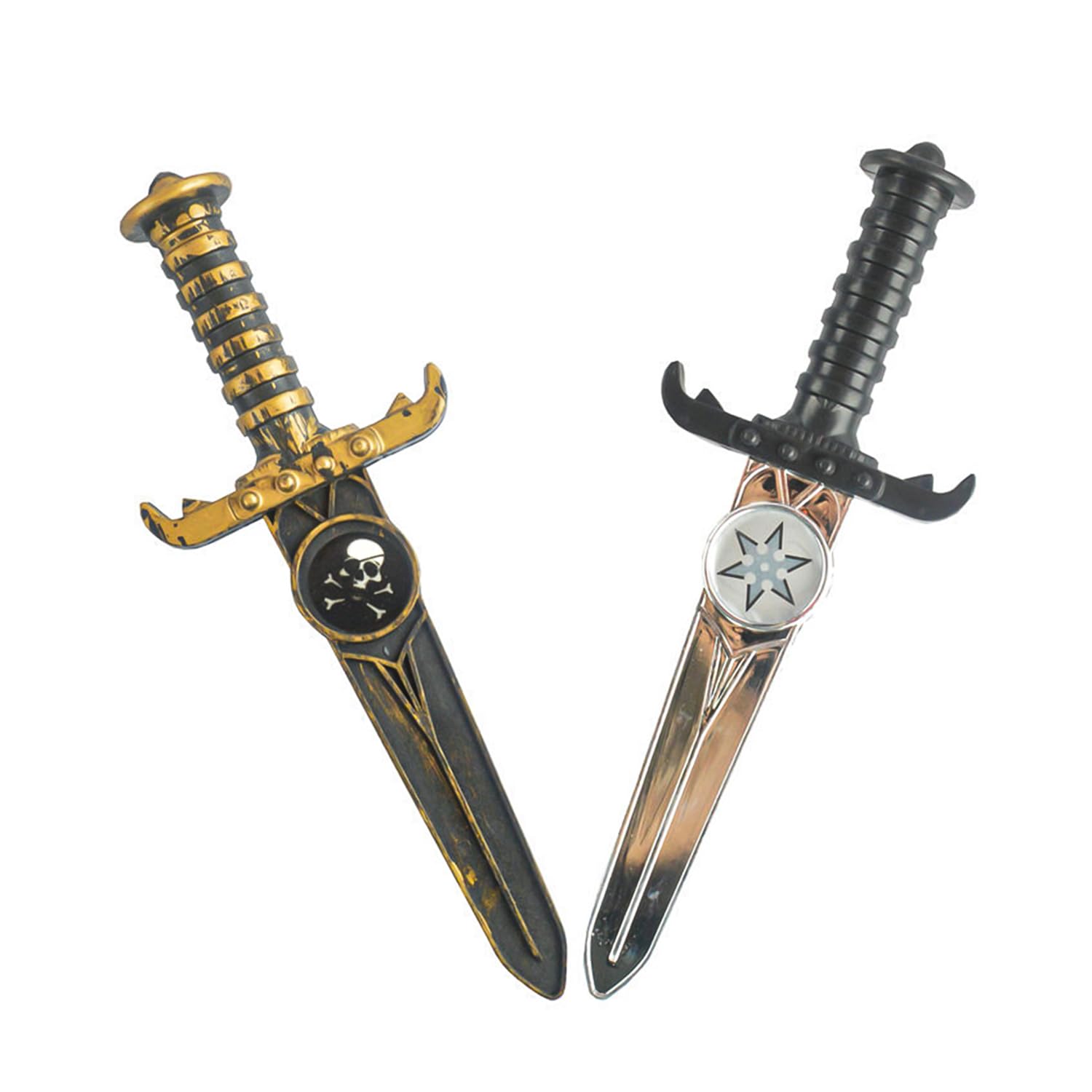 Bohue 2pcs Pirate Sword Cosplay Pirate Dagger Sword Pirate Party Playset Plastic Dagger Toy Pirate Costume Accessories for Halloween Supplies