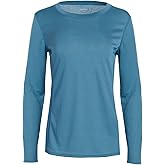 Polarmax Women's Double Layer Crewneck - Warm Moisture-Wicking Relaxed Fit Midweight Long Sleeve Thermal Underwear Top, Cross Country Blue, Large