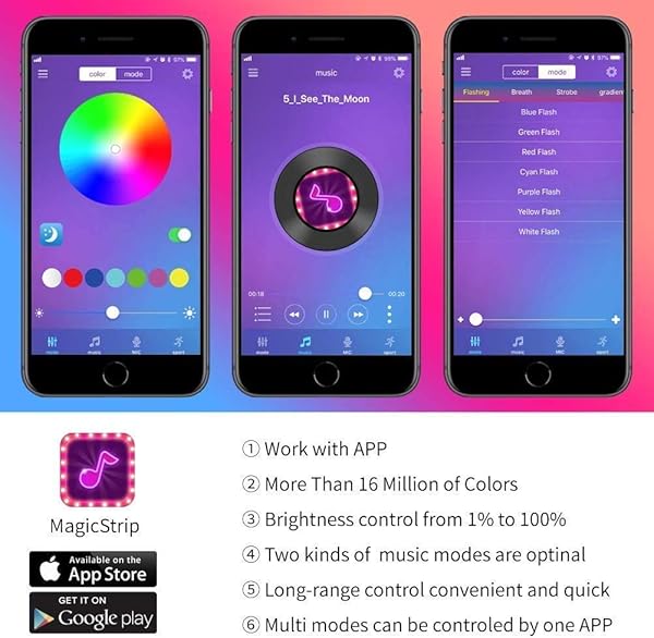 Tiras LEDL8star Luz de Tira LED Smart 5050 Control APP Sync con Msica Multicolor Kit de Luces LED Funciona Luces Decorativas para Navidad y Fiestas