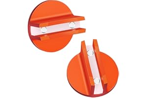 ADTOPI Universal Magnetic Jack Pad Aluminum Pinch Weld Adapter 0.47'' Slotted Pinch Weld Pad Puck for Floor Bottle Scissor Jacks, Change Tire Repair Tires Oil Must Have (Orange, 2PCS)