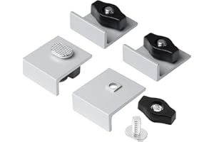 POWERTEC 71821 Bi-Directional Short Stop Kit, T Track Stop Block for T-Track Woodworking, Sanding, and Routing, 4PK