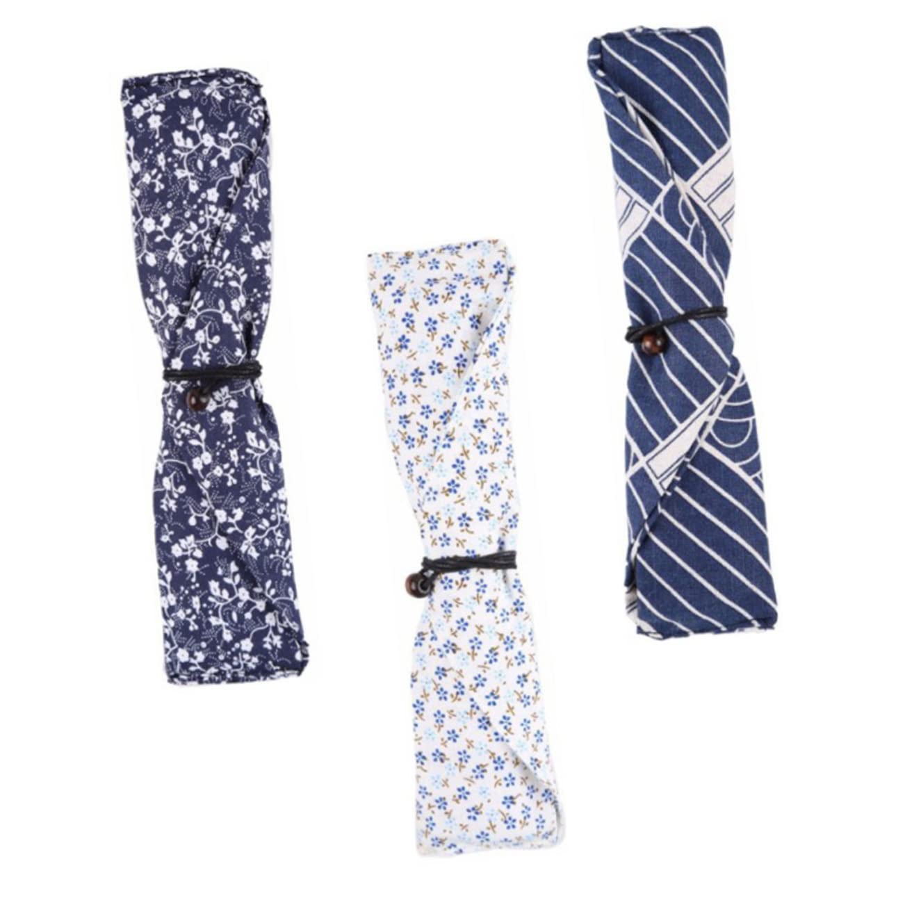 Anneome Chopstick Bag Set 3pcs Japanese Pouch Case Simple Open Design for Outdoor