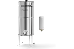 Culligan with MaxClear Technology 2.25 Gallon Gravity Water Filter System, Polished Countertop Ceramic Water Filter NSF/ANSI Certified to Reduce Lead, Microplastics & Total PFAS, with 1 Filter