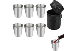 6‑Piece 30 mL Stackable Stainless Steel Shot Cup Set – Durable Food‑Grade Metal Mini Drinkware for Home Bar, Camping, Travel 