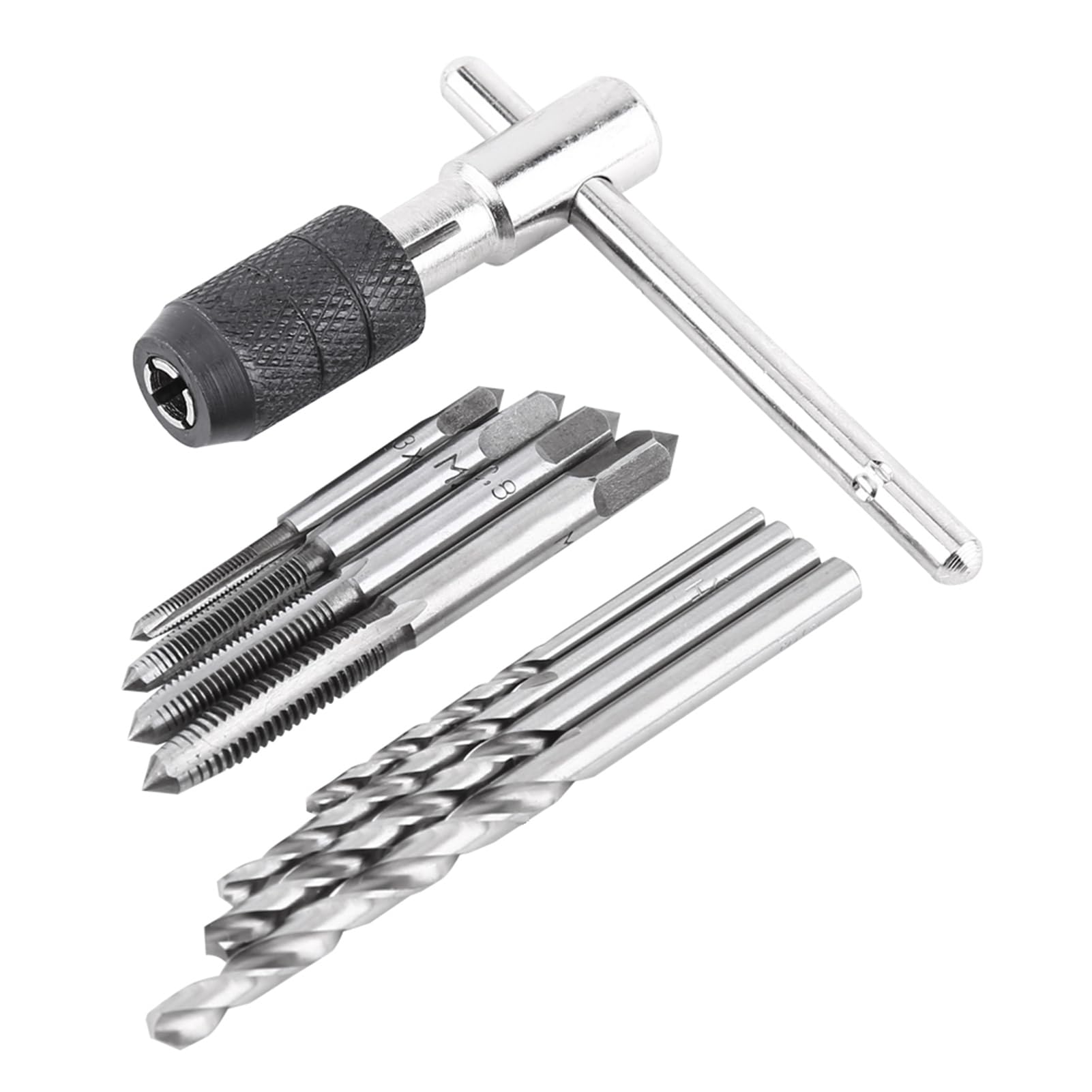 9Pcs/Set Screw Taps T-Shaped Twist Drill Bits Threading Tapping Hand Tool Kit Thread Metric Plug