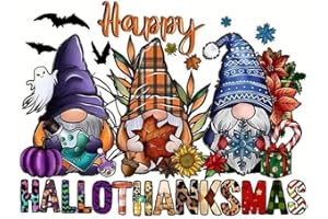 DYAIANGMU Halloween Cross Stitch Kits for Adults Beginner,Gnome Counted Cross Stitch Kits Printed Stitching Cute Patterns Dimensions Needlepoint Art Crafts Embroidery Kits for Adults Beginners (15.7x11.8 inch)