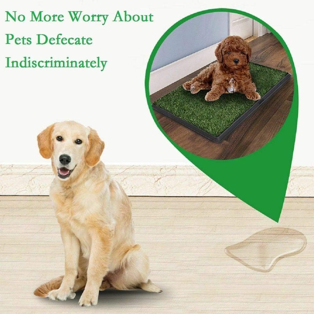 30"x20" Fake Grass Potty Pad Artificial Grass Trainer Portable Dog Turf Dog Grass Pad with Tray, 3 Layered System : Kitchen & Dining
