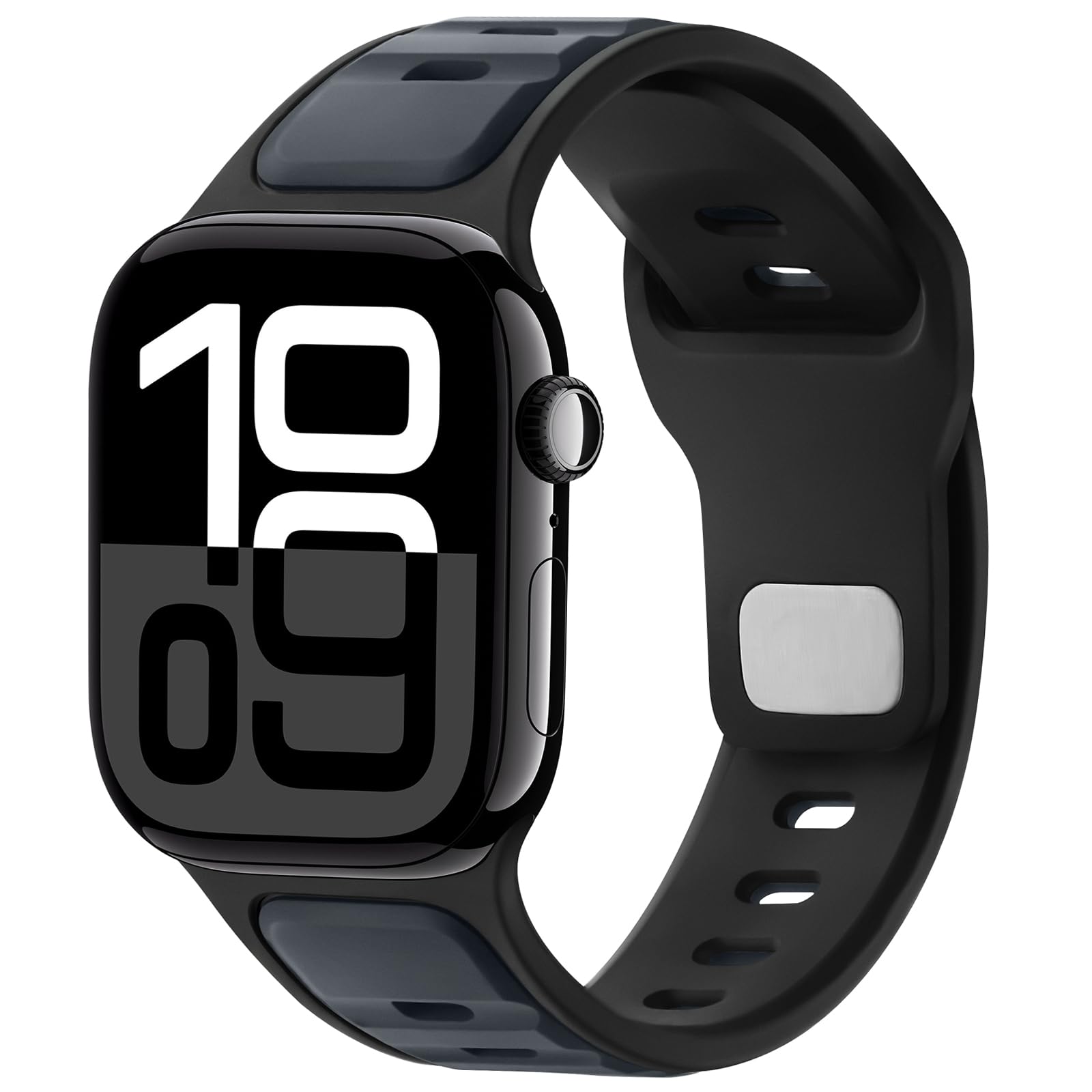 Anlinser Sport Straps Compatible with Apple Watch Strap 42mm 41mm 40mm 38mm for Women Men, Silicone Loop Band Designed for iWatch Series 11 10 9 8 7 6 5-1 SE, Anthracite