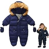UVIPC Baby Winter Snowsuit Jumpsuit Coat Outwear Romper Footie Hooded Toddler Boys Girls