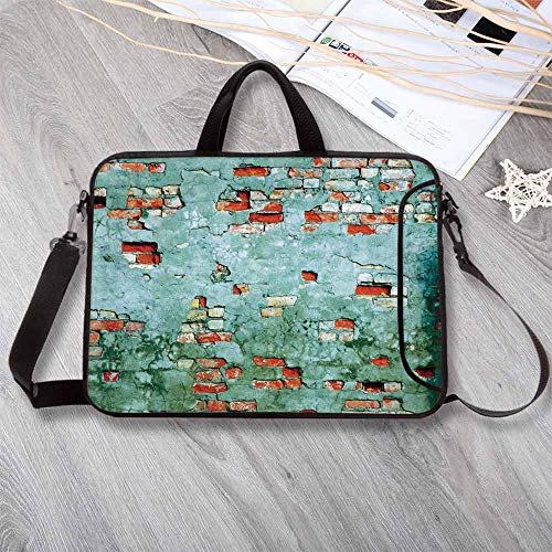 Wall Decor Anti-Seismic Neoprene Laptop Bag,Fragment of Brickwork Close up Photo Old Damaged Dramatic Wrecked Grunge Texture Laptop Bag for Travel Office School,12.6â€L x 9.4â€W x 0.8â€H